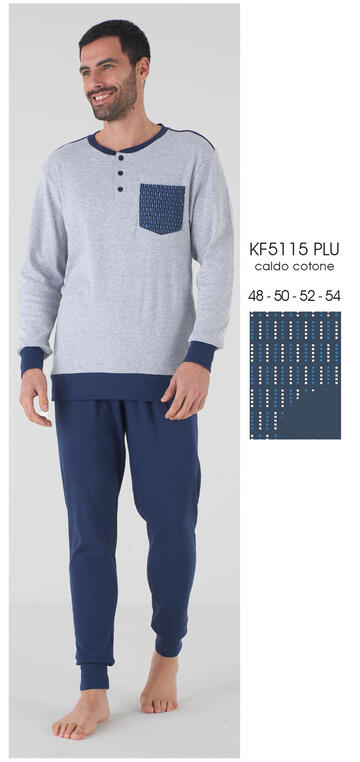 ART. KF5115 PLU- pigiama uomo m/l interlock kf5115 plu - Fratelli Parenti